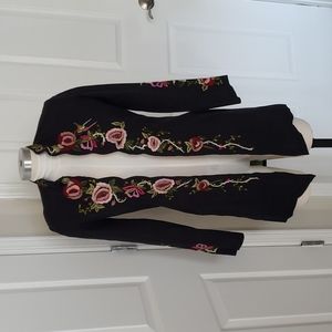 Elevenses for Anthro: Embroidered Cotton Coat Sz 6